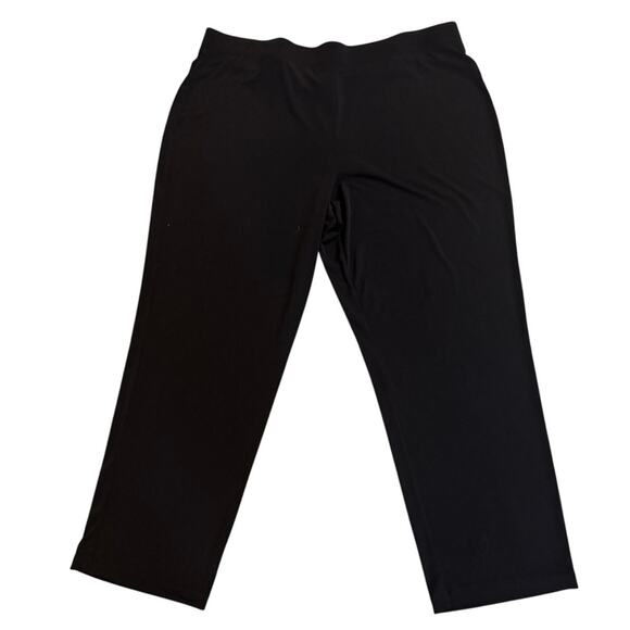 Susan Graver Black Travel Pants Petite Extra Large Pull On Comfort Stretch PXL - Picture 1 of 4